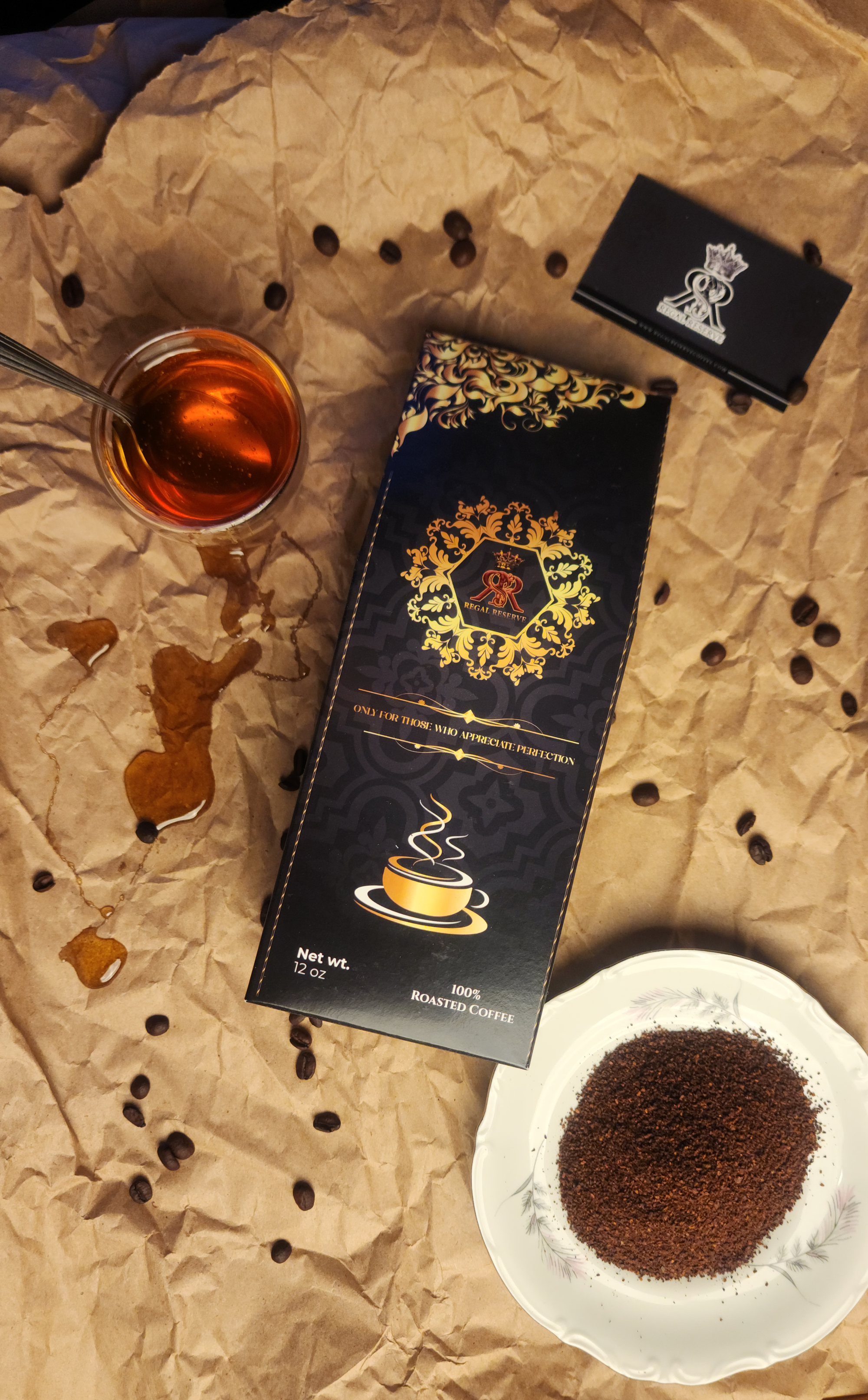Regal Reserve – Cocoa Crown | Medium Roast Coffee – Whole Bean & Ground – Milk Chocolate & Maple Notes (12 oz)